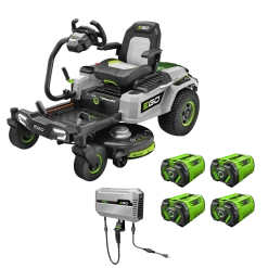 EGO POWER+ 42 Zero Turn Radius Lawn Mower Kit With E-STEER Technology With 4 X 12Ah Batteries & Charger