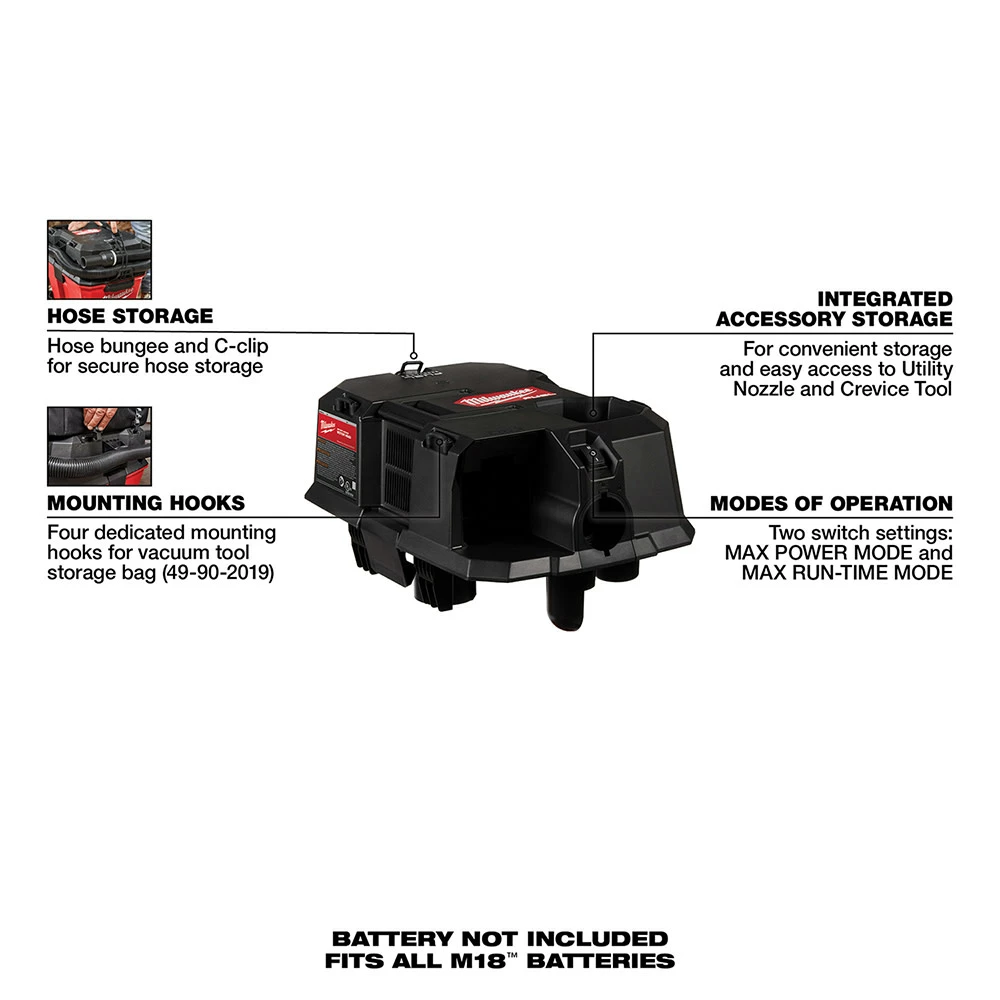Milwaukee M18 FUEL Wet/Dry Vacuum Motor Head Bare Tool 5 Milwaukee M18 FUEL Wet/Dry Vacuum Motor Head Bare Tool - Image 3