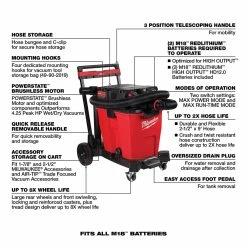 Milwaukee M18 FUEL Vacuum Kit 12 Gallon 36V Wet/Dry -Cheap Power Tools Store 0930 22HD 8