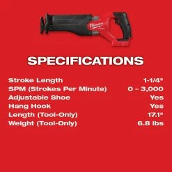 Milwaukee M18 FUEL SAWZALL Reciprocating Saw Bare Tool -Cheap Power Tools Store 0d2dacec 0469 4cd7 96e3 cb261726f1e0 7