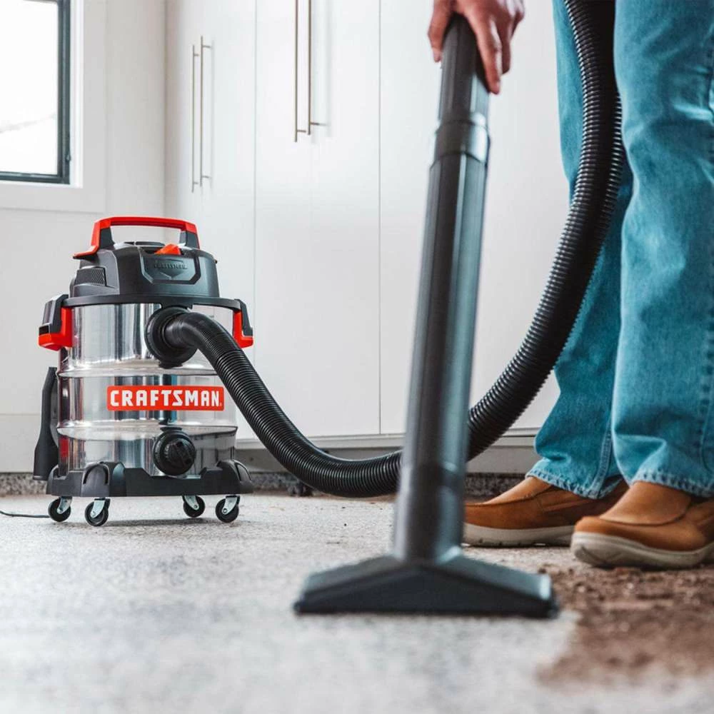 Craftsman Wet/Dry Vacuum 10 Gallon 120V 6HP Peak Stainless Steel 10 Craftsman Wet/Dry Vacuum 10 Gallon 120V 6HP Peak Stainless Steel - Image 8