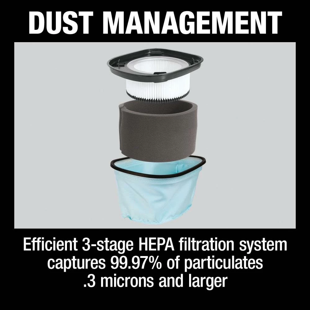 Makita 36V (18V X2) LXT 2.1 Gallon HEPA Filter Dry Dust Extractor Kit 8 Makita 36V (18V X2) LXT 2.1 Gallon HEPA Filter Dry Dust Extractor Kit - Image 6