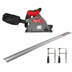 Milwaukee M18 FUEL 6 1/2 Plunge Track Saw Bare Tool 106" Guide Rail With Clamps Bundle