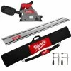 Milwaukee M18 FUEL 6 1/2 Plunge Track Saw Bare Tool 55" Guide Rail With Clamps & Bag Bundle -Cheap Power Tools Store 2831 20 55SP