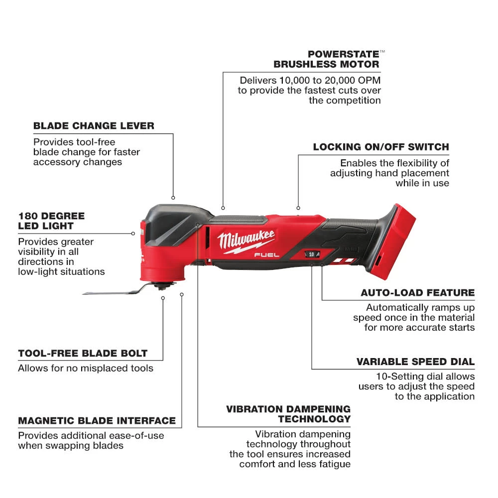 Milwaukee M18 FUEL Oscillating Multi-Tool Bare Tool 13 Milwaukee M18 FUEL Oscillating Multi-Tool Bare Tool - Image 11