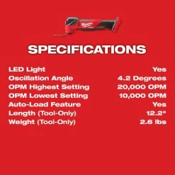 Milwaukee M18 FUEL Oscillating Multi-Tool Bare Tool 18 Milwaukee M18 FUEL Oscillating Multi-Tool Bare Tool -Cheap Power Tools Store 2836 Specs