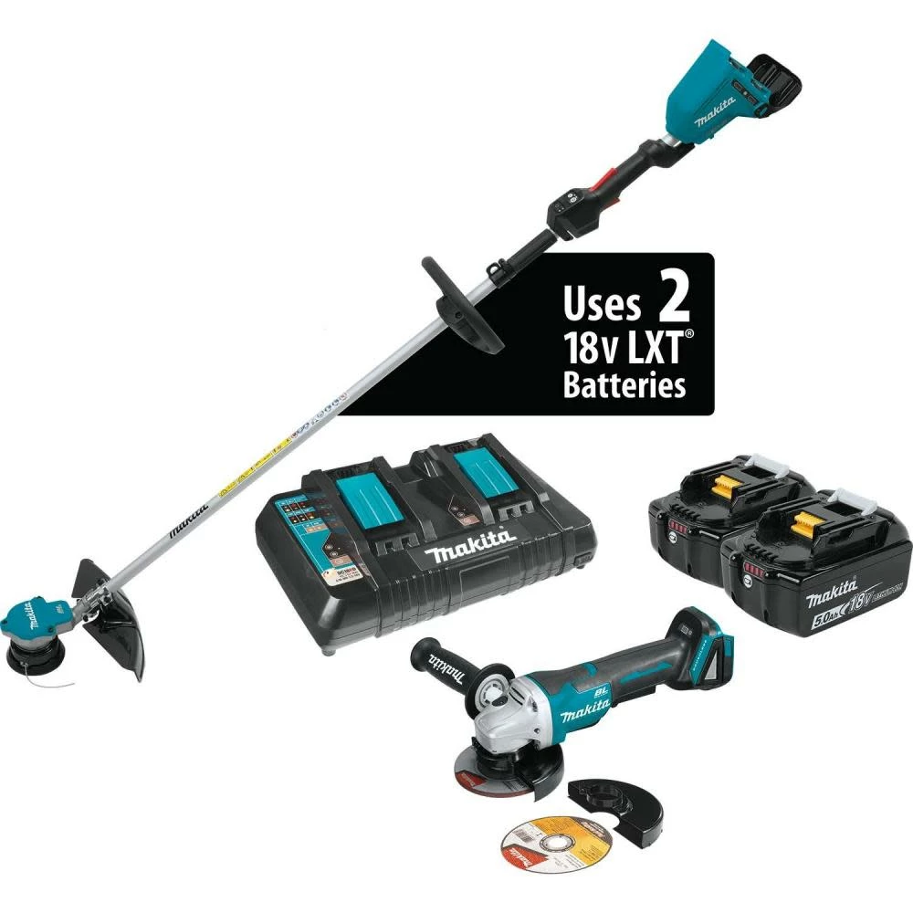 Makita 18V X2 LXT Lithium-Ion (36V) Brushless Cordless String Trimmer Kit (5.0Ah) And Brushless Angle Grinder 3 Makita 18V X2 LXT Lithium-Ion (36V) Brushless Cordless String Trimmer Kit (5.0Ah) And Brushless Angle Grinder