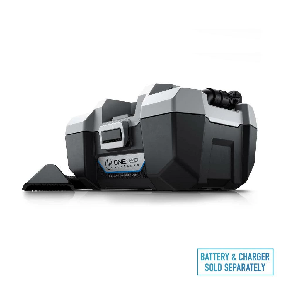 Hoover Residential Vacuum ONEPWR Utility Vacuum Cleaner Tool Only 20V Cordless 3 Gallon Wet/Dry 3 Hoover Residential Vacuum ONEPWR Utility Vacuum Cleaner Tool Only 20V Cordless 3 Gallon Wet/Dry