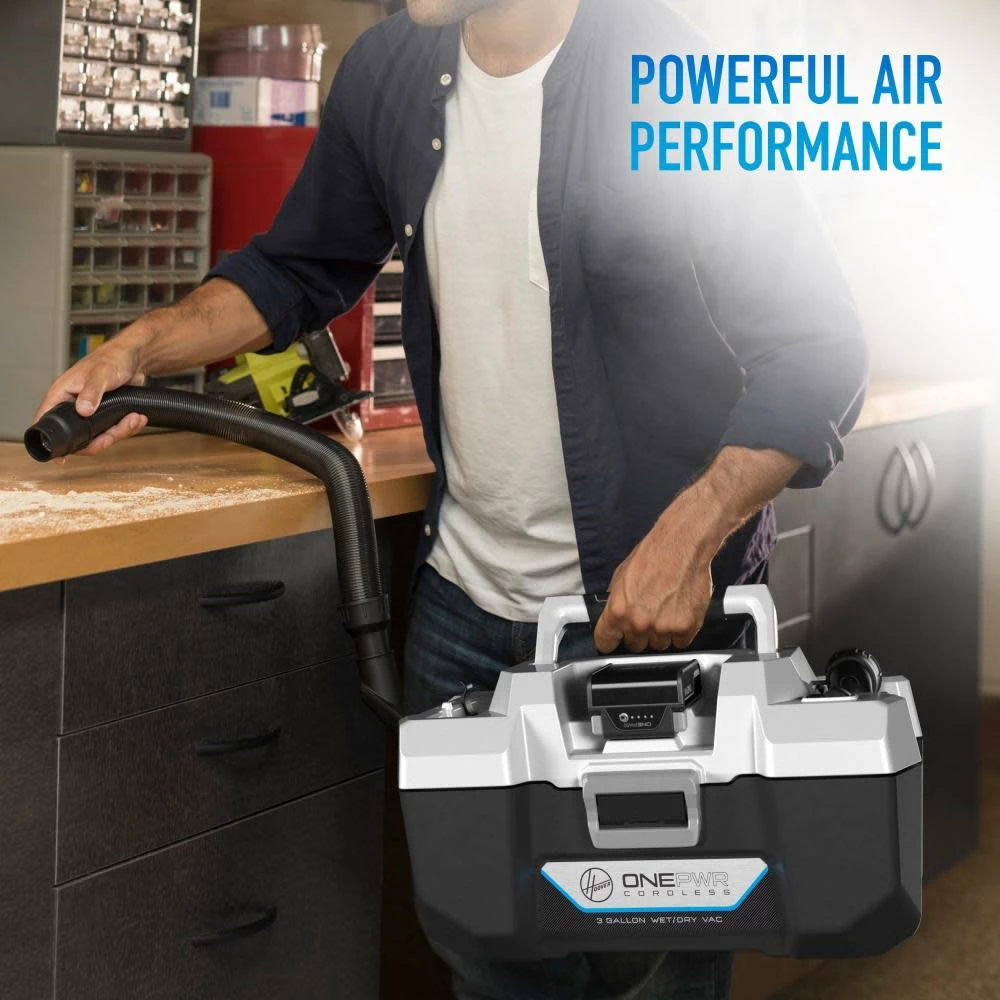 Hoover Residential Vacuum ONEPWR Utility Vacuum Cleaner Tool Only 20V Cordless 3 Gallon Wet/Dry 6 Hoover Residential Vacuum ONEPWR Utility Vacuum Cleaner Tool Only 20V Cordless 3 Gallon Wet/Dry - Image 4