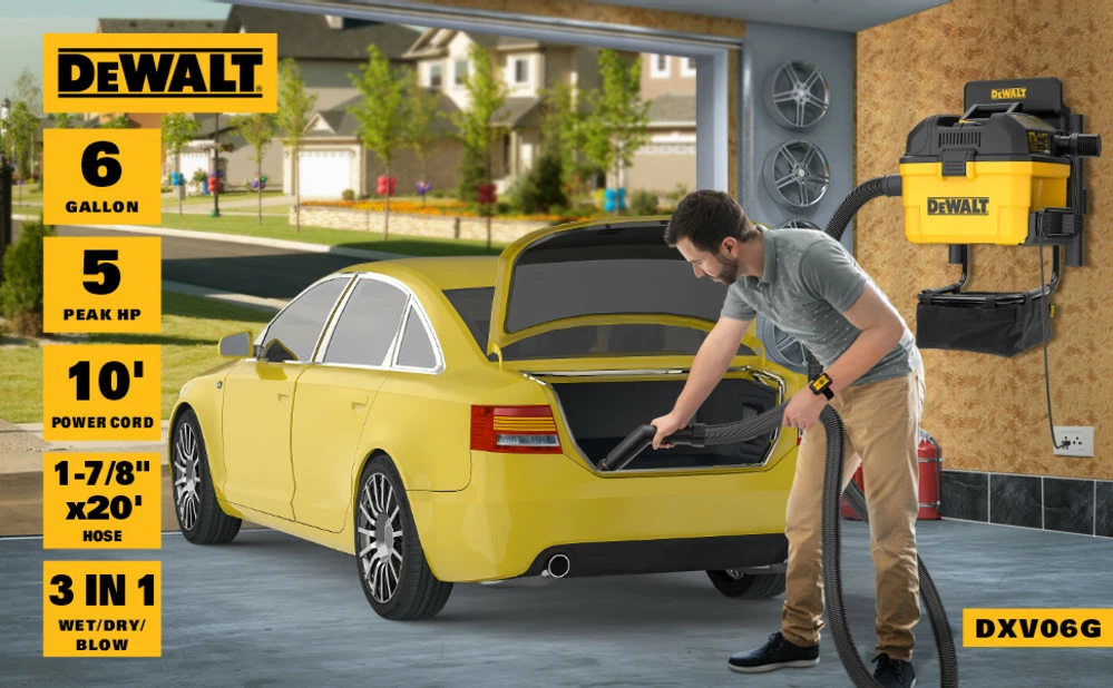 DEWALT 6 Gallon Wall Mounted Wet/Dry Vacuum With Wireless On/off Control 5 DEWALT 6 Gallon Wall Mounted Wet/Dry Vacuum With Wireless On/off Control - Image 3