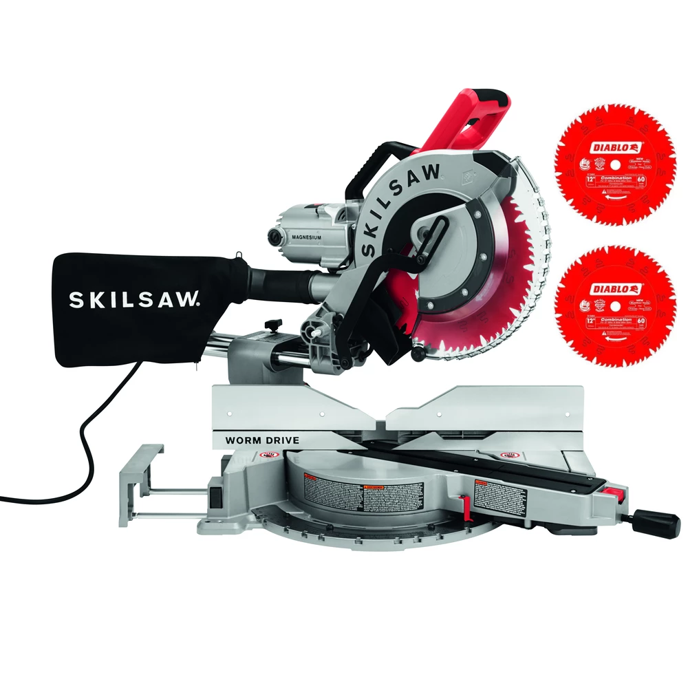 SKIL 12" Worm Drive Dual Bevel Sliding Miter Saw With 2 Additional Blades 3 SKIL 12" Worm Drive Dual Bevel Sliding Miter Saw With 2 Additional Blades