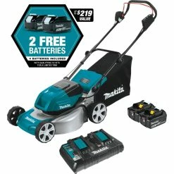 Makita 18V X2 (36V) LXT Lithium-Ion Brushless Cordless 18" Lawn Mower Kit With 4 Batteries (5.0Ah)