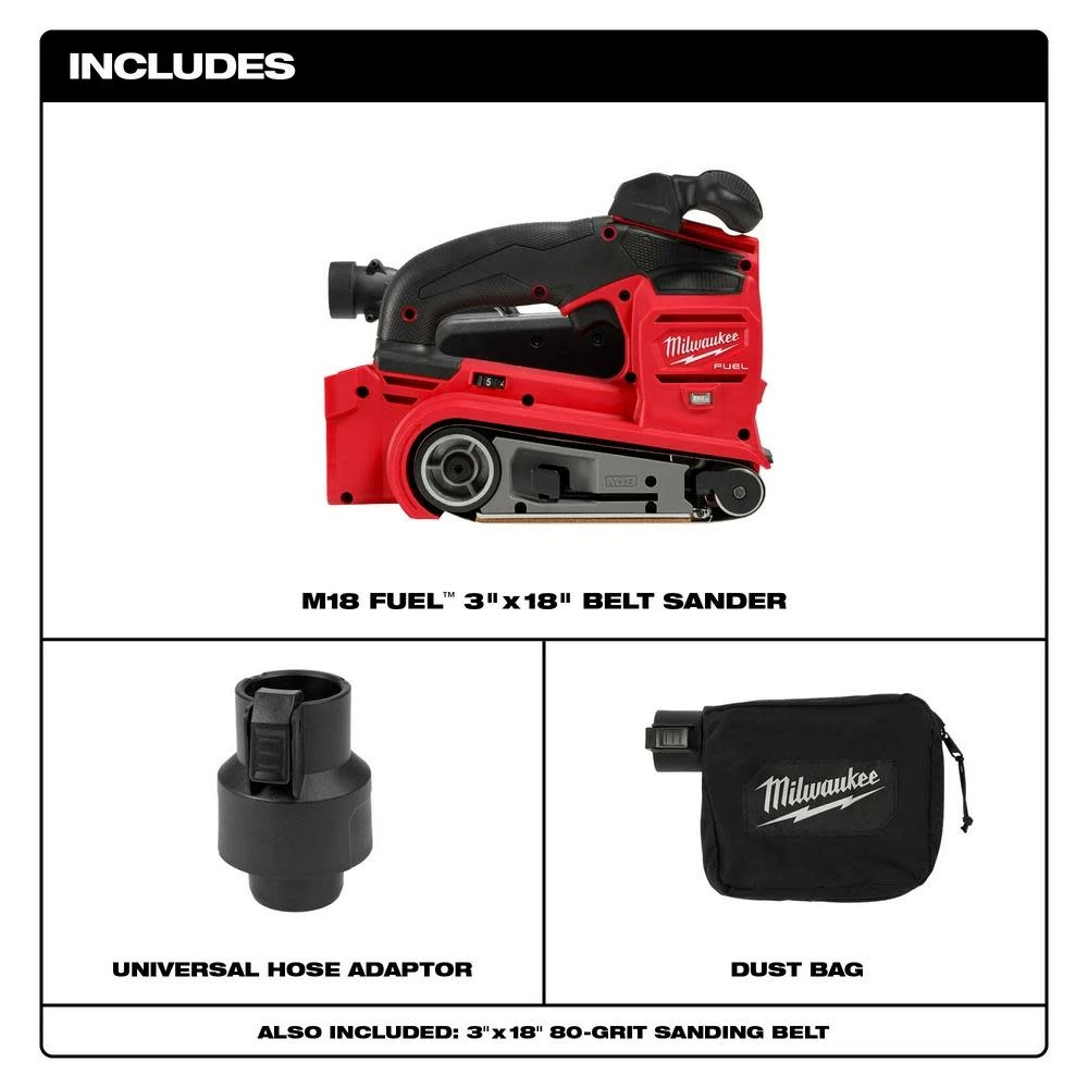 Milwaukee M18 FUEL 3"x18" Belt Sander 4 Milwaukee M18 FUEL 3"x18" Belt Sander - Image 2